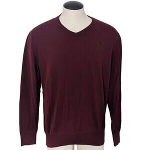 EUC Mens HURLEY L/S 100% Cotton V-Neck Maroon Sweater Size XXL